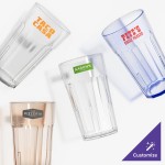 Cambro NT12153 Newport 12.6 oz. Amber Customizable SAN Plastic Tumbler - 36/Case