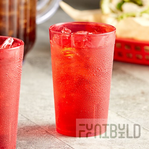Choice 9 oz. Red Plastic Pebbled Tumbler - 12/Pack