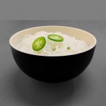 Elite Global Solutions JW642T Karma 2 Qt. Ebony and Sand Round Two-Tone Melamine Bowl - 6/Case