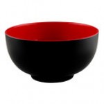 Elite Global Solutions JW642T Karma 2 Qt. Ebony and Sand Round Two-Tone Melamine Bowl - 6/Case