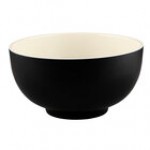 Elite Global Solutions JW642T Karma 2 Qt. Ebony and Sand Round Two-Tone Melamine Bowl - 6/Case