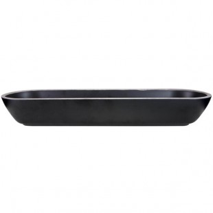 Elite Global Solutions B247200-SLVB Kobe 3 Qt. Black / Silver Oval Melamine Bowl Elite Global Solutions B247200-SLVB Kobe 3 Qt. Black / Silver Oval Melamine Bowl