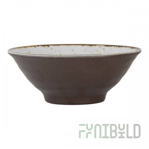 Creations Craft from Steelite International 23 oz. Two-Tone Brown and White Melamine Bowl - 6/Case