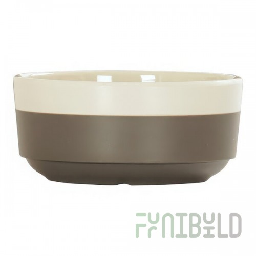 Cal-Mil Vienna 10 oz. Brown and Cream Round Two-Tone Melamine Bowl - 6/Case