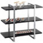 Cal-Mil 1940-96 Midnight 3-Shelf Metal Frame Riser with Silver Frame