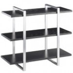 Cal-Mil 1940-96 Midnight 3-Shelf Metal Frame Riser with Silver Frame