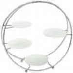 American Metalcraft SRS4 4 Tier Silver Round Stand with Frosted Glass Plates