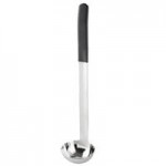 TableCraft AM5303BK Antimicrobial 3 oz. One-Piece Stainless Steel Ladle with Black Handle TableCraft AM5303BK Antimicrobial 3 oz. One-Piece Stainless Steel Ladle with Black Handle