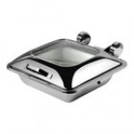 Smart Buffet Ware Smart W by Front of the House 5.75 Qt. Square Induction Chafer with Stainless Steel Lid and Food Pan BCH010MSS18