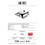 Smart Buffet Ware Smart W by Front of the House 5.75 Qt. Square Induction Chafer with Stainless Steel Lid and Food Pan BCH010MSS18