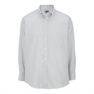 Edwards 1077 Men's Customizable Light Gray Long Sleeve Wrinkle-Resistant Easy-Care Oxford Dress Shirt with Soil Release - 2X Edwards 1077 Men's Customizable Light Gray Long Sleeve Wrinkle-Resistant Easy-Care Oxford Dress Shirt with Soil Release - 2X