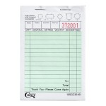 Choice 1 Part Green and White Guest Check - 10/Pack