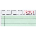 Choice 1 Part Green and White Guest Check - 10/Pack