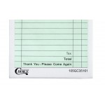Choice 1 Part Green and White Guest Check - 10/Pack