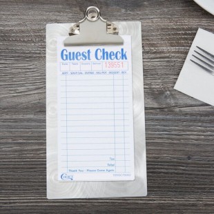Menu Solutions CLIPCHECK-AL-SWIRL Alumitique Single Panel Aluminum Clipboard Menu / Check Presenter with Swirl Finish - 5