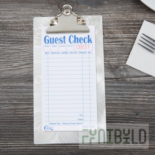 Menu Solutions CLIPCHECK-AL-SWIRL Alumitique Single Panel Aluminum Clipboard Menu / Check Presenter with Swirl Finish - 5