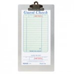 Menu Solutions CLIPCHECK-AL-SWIRL Alumitique Single Panel Aluminum Clipboard Menu / Check Presenter with Swirl Finish - 5
