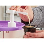 Choice Condiment Pump Kit with 1 oz. Pump and 4 Qt. Round Translucent Container with Purple Lid