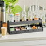 ServSense Black 6-Section Countertop Condiment Organizer - 22 3/4