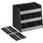 ServSense Black 6-Section Countertop Condiment Organizer - 22 3/4