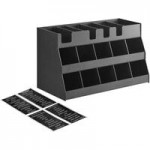 ServSense Black 6-Section Countertop Condiment Organizer - 22 3/4