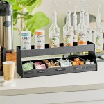 ServSense Black 6-Section Countertop Condiment Organizer - 22 3/4