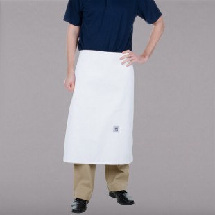Chef Revival White Poly-Cotton Customizable 4-Way Bistro Apron - 30