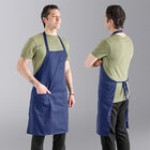 Uncommon Chef 3004 Burgundy Customizable Poly-Cotton Twill Bib Apron with 3 Pockets - 34 Uncommon Chef 3004 Burgundy Customizable Poly-Cotton Twill Bib Apron with 3 Pockets - 34