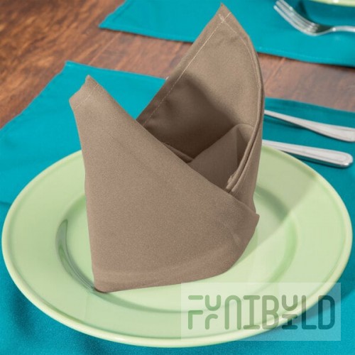 Intedge Beige 65/35 Polycotton Blend Cloth Napkins, 20