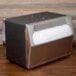Vollrath 6516-06 Two Sided Tabletop Fullfold Napkin Dispenser with Chrome Faceplate - Black
