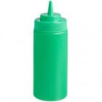 Choice 16 oz. Blue Wide Mouth Squeeze Bottle - 6/Pack