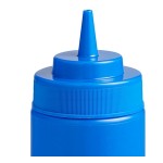 Choice 16 oz. Blue Wide Mouth Squeeze Bottle - 6/Pack