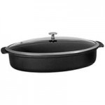 Spring USA Motif Cook & Serve 3 Qt. Bronze Non-Stick Shallow Oval Roaster with Cover 8265-7/38