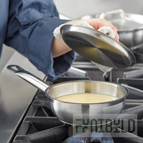 Vigor SS1 Series 1 Qt. Stainless Steel Saucier Pan / Butter Warmer