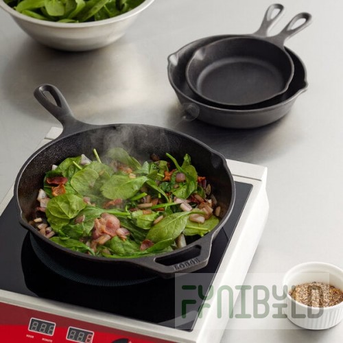 Lodge 3-Piece Pre-Seasoned Cast Iron Skillet Set - Includes 6 1/2