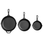 Lodge 3-Piece Pre-Seasoned Cast Iron Skillet Set - Includes 6 1/2