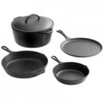 Lodge 3-Piece Pre-Seasoned Cast Iron Skillet Set - Includes 6 1/2
