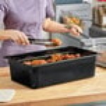 Carlisle 10402B03 StorPlus Full Size Black High Heat Plastic Food Pan - 6 Carlisle 10402B03 StorPlus Full Size Black High Heat Plastic Food Pan - 6