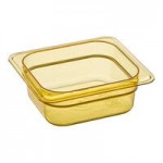Carlisle 10401B13 StorPlus Full Size Amber High Heat Plastic Food Pan - 4 Carlisle 10401B13 StorPlus Full Size Amber High Heat Plastic Food Pan - 4