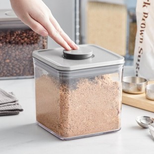 OXO Good Grips 2.8 Qt. Clear Square SAN Plastic Food Storage Container with Stainless Steel POP Lid