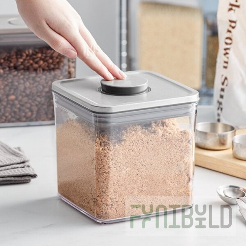 OXO Good Grips 2.8 Qt. Clear Square SAN Plastic Food Storage Container with Stainless Steel POP Lid