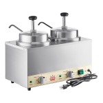 Carnival King RWS35DBL Double 3.5 Qt. Warmer with Pumps - 120V, 1100W Carnival King RWS35DBL Double 3.5 Qt. Warmer with Pumps - 120V, 1100W