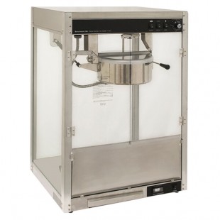 Benchmark USA 11147 Silver Screen 14 oz. Stainless Steel Popcorn Machine - 120V, 1760W