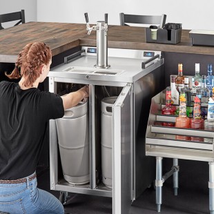 Beverage-Air DZ24HC-1-S Double Tap Dual Zone Kegerator Beer Dispenser - Stainless Steel, (4) 1/6 Keg Capacity Beverage-Air DZ24HC-1-S Double Tap Dual Zone Kegerator Beer Dispenser - Stainless Steel, (4) 1/6 Keg Capacity