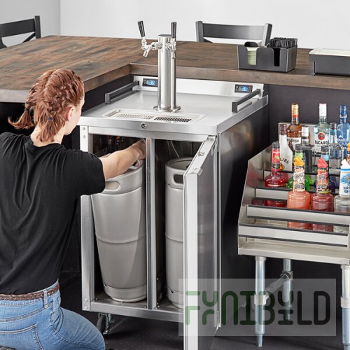 Beverage-Air DZ24HC-1-S Double Tap Dual Zone Kegerator Beer Dispenser - Stainless Steel, (4) 1/6 Keg Capacity