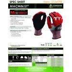 Cordova Machinist Salt and Pepper HPPE / Glass Fiber Cut Resistant Gloves with Black Sandy Nitrile Palm Coating and TPR Protectors - Extra Large
