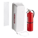 Badger Advantage ADV-10 10 lb. Dry Chemical Untagged Rechargeable Fire Extinguisher, Cato Chief White Plastic Cabinet with Hammer, and Adhesive Label