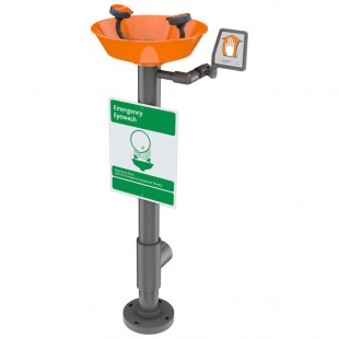Guardian Equipment G1786 Pedestal Mounted All PVC Eye and Face Wash Station with Bowl