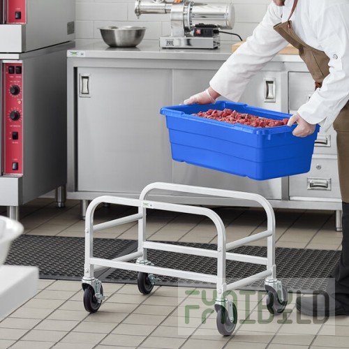 Regency Mobile Aluminum Lug Rack with Blue Meat Lug / Tote Box - Unassembled