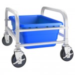 Regency Mobile Aluminum Lug Rack with Blue Meat Lug / Tote Box - Unassembled